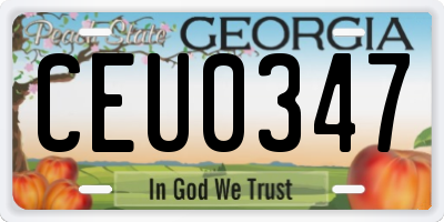 GA license plate CEU0347