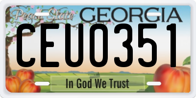 GA license plate CEU0351