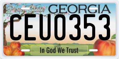 GA license plate CEU0353