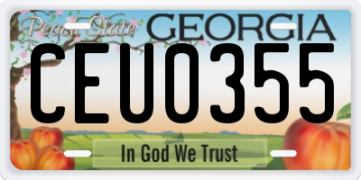 GA license plate CEU0355