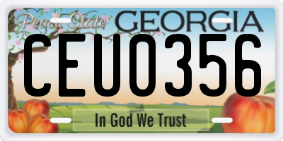 GA license plate CEU0356