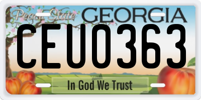 GA license plate CEU0363