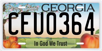 GA license plate CEU0364