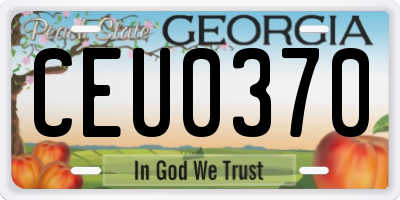 GA license plate CEU0370
