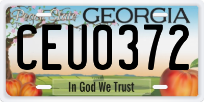 GA license plate CEU0372
