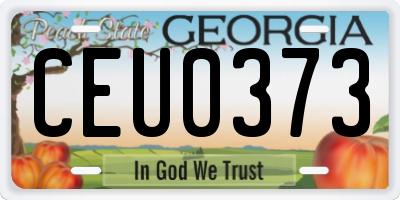 GA license plate CEU0373