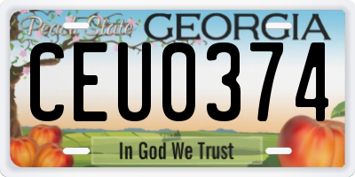 GA license plate CEU0374