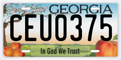 GA license plate CEU0375