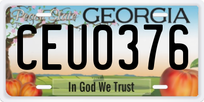 GA license plate CEU0376