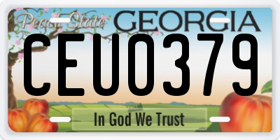 GA license plate CEU0379