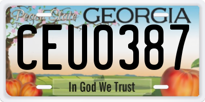 GA license plate CEU0387