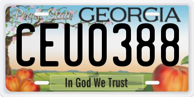 GA license plate CEU0388