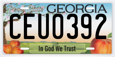 GA license plate CEU0392