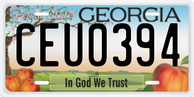 GA license plate CEU0394