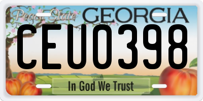 GA license plate CEU0398