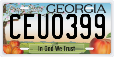 GA license plate CEU0399