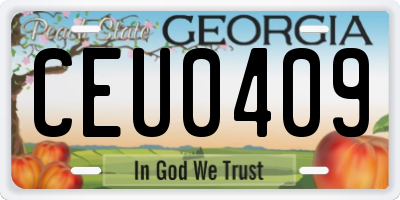 GA license plate CEU0409