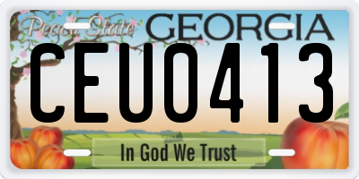 GA license plate CEU0413