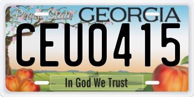 GA license plate CEU0415