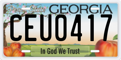 GA license plate CEU0417