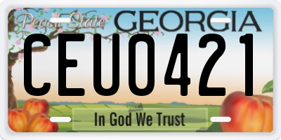 GA license plate CEU0421