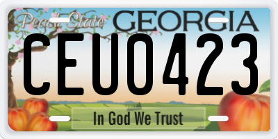 GA license plate CEU0423