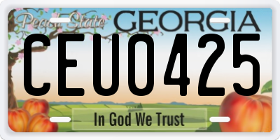 GA license plate CEU0425