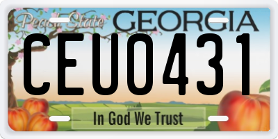 GA license plate CEU0431