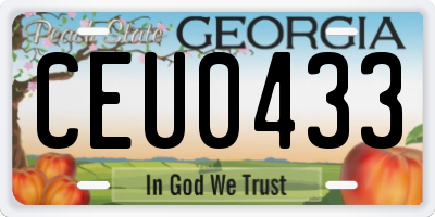 GA license plate CEU0433