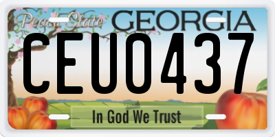 GA license plate CEU0437