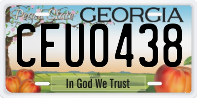 GA license plate CEU0438