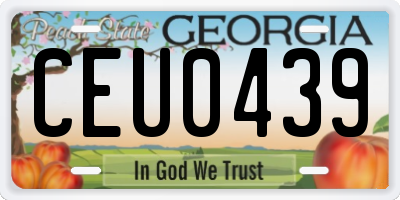 GA license plate CEU0439