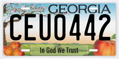 GA license plate CEU0442