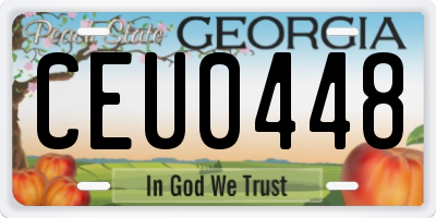 GA license plate CEU0448