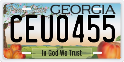 GA license plate CEU0455