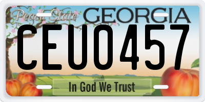 GA license plate CEU0457