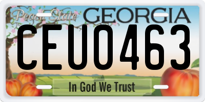 GA license plate CEU0463