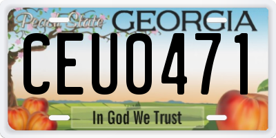 GA license plate CEU0471