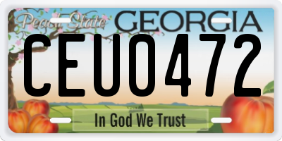 GA license plate CEU0472