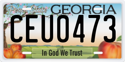 GA license plate CEU0473