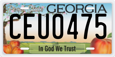GA license plate CEU0475