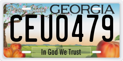 GA license plate CEU0479