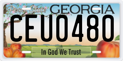 GA license plate CEU0480