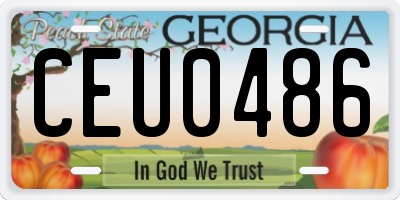 GA license plate CEU0486