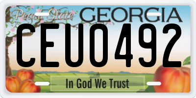 GA license plate CEU0492
