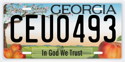 GA license plate CEU0493
