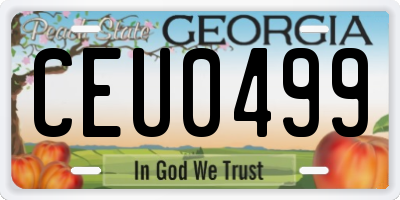 GA license plate CEU0499