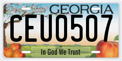 GA license plate CEU0507