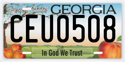 GA license plate CEU0508