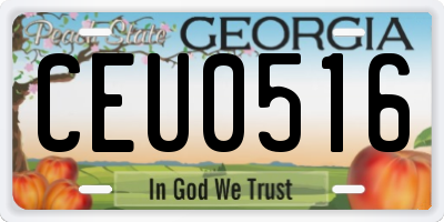 GA license plate CEU0516